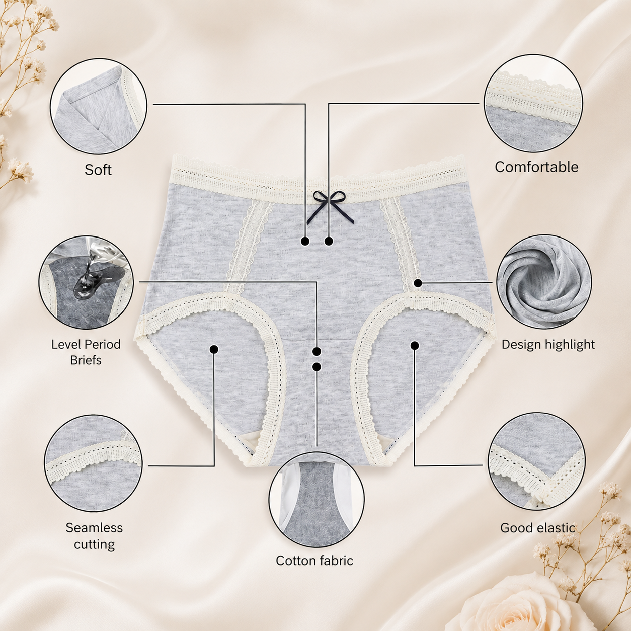 Elegant Breathable Lace Briefs for Women