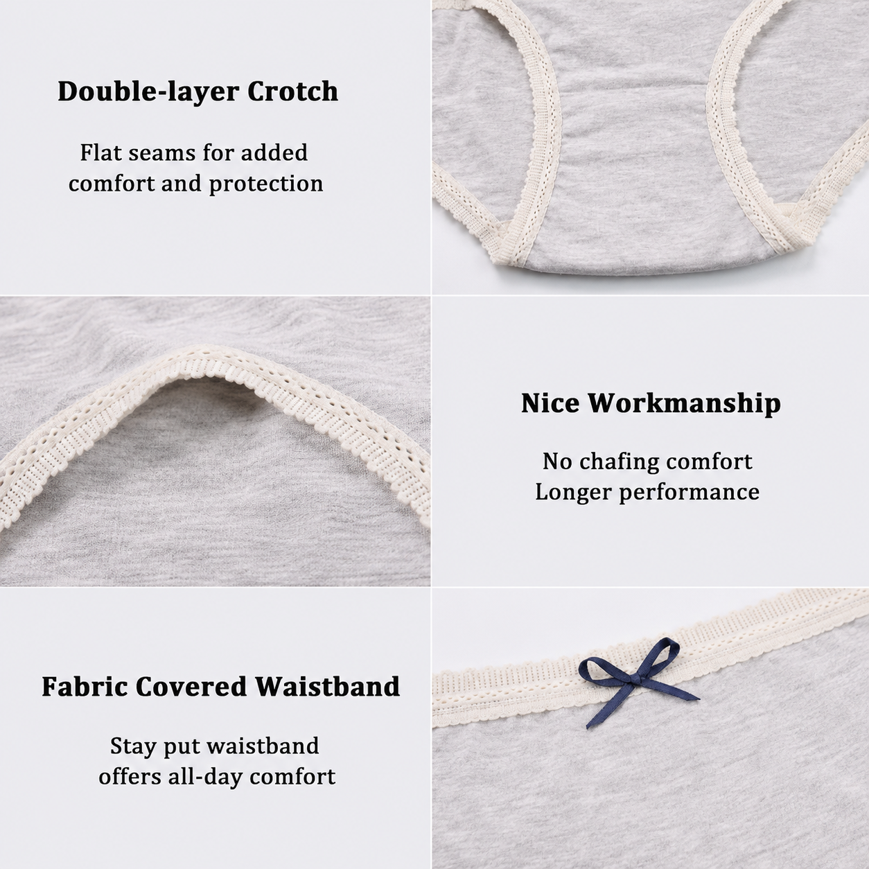 Elegant Breathable Lace Briefs for Women